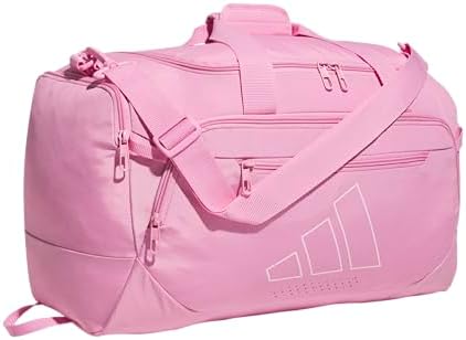adidas Defender 5 Duffel Bag for Sports, Gym and Travel, Tropic Bloom/Clear Pink, OSFA