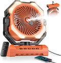 Misting Fan, Portable Camping Fans with 9oz Water Tank, 24000mAh Rechargeable Fan with 4 Speed, Battery Powered Fans with 120H Cooling, Last 5H Mist, 2 Mist Modes, Light, Outsides/Summer Essential