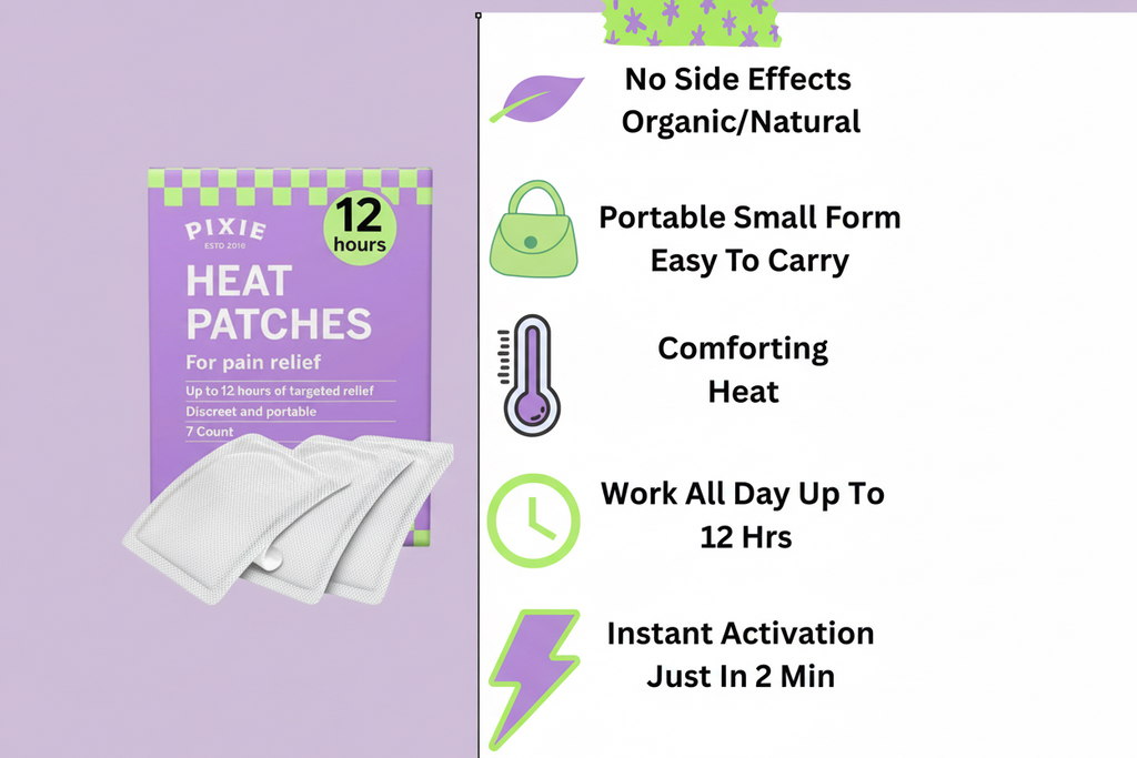 5-Pcs of Instant Pain Relief Heat Patches